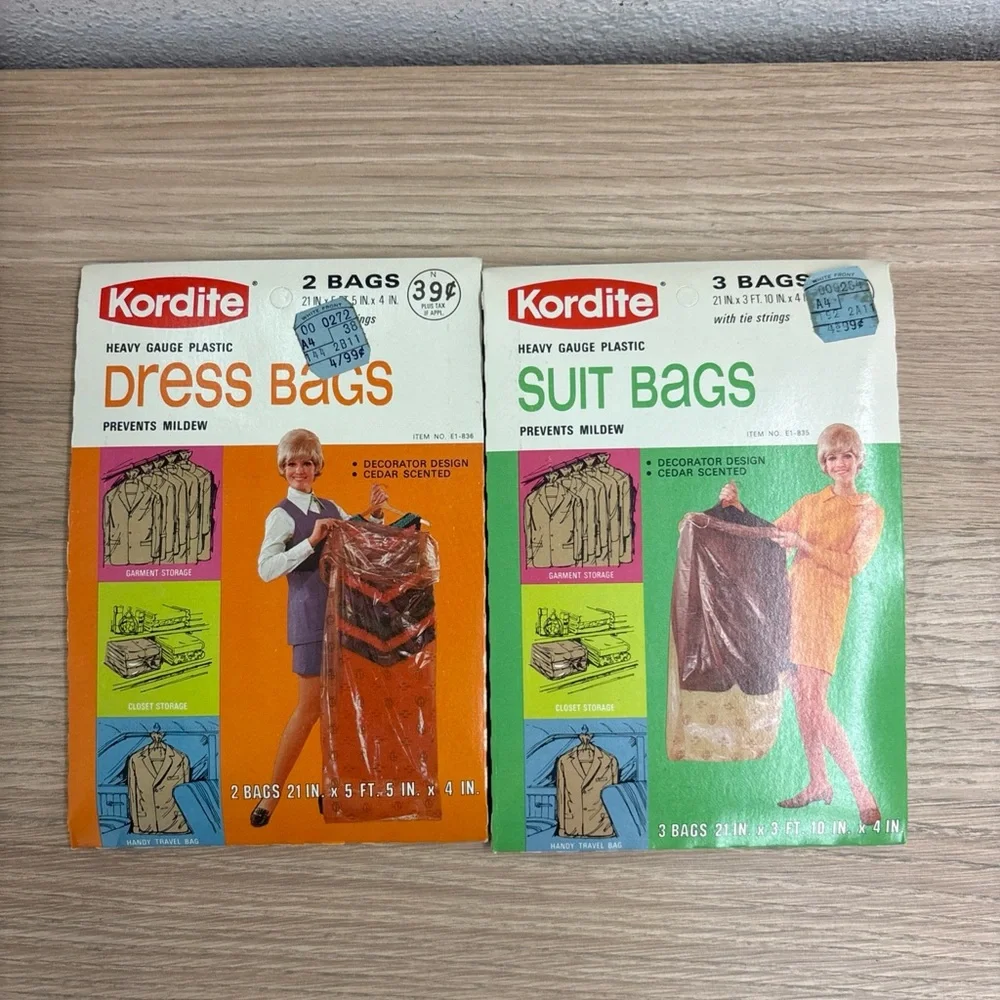 Vintage 1960s New Kordite Dress And Suit Bags 5 Total.
